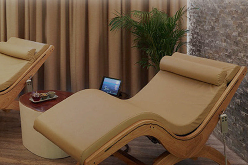 TouchAmerica relaxation lounger installed in a luxury hotel suite